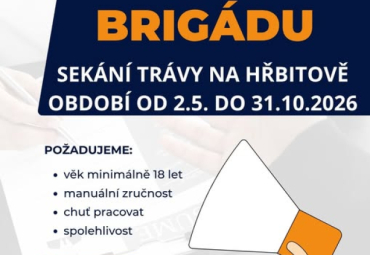 Nabídka brigády - sekání trávy na hřbitově
