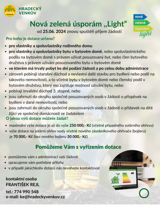 Nová zelená úsporám Light od 25.6.2024