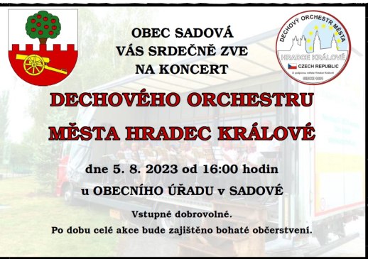 Koncert dechového orchestru v Sadové