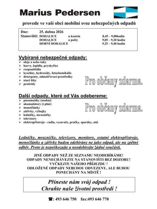 Svoz nebezpečných odpadů