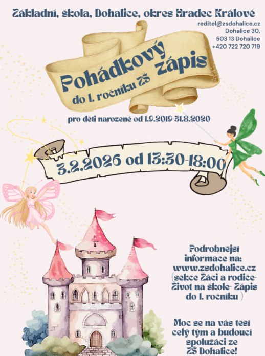Zápis do ZŠ Dohalice