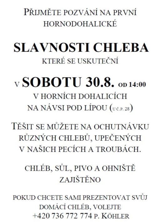 Slavnosti chleba v Horních Dohalicích