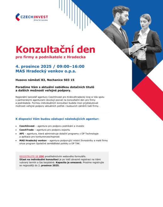 Konzultační den pro podnikatele - CZECHINVEST