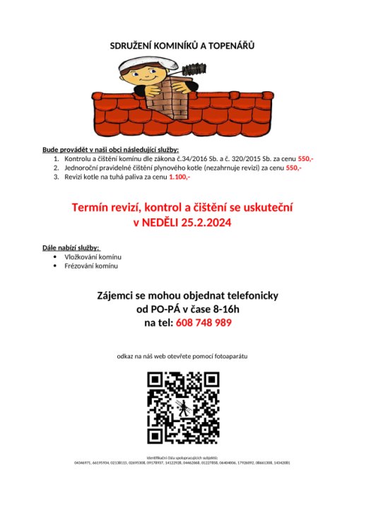 Kominíci v obci