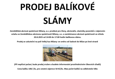 Prodej balíkové slámy