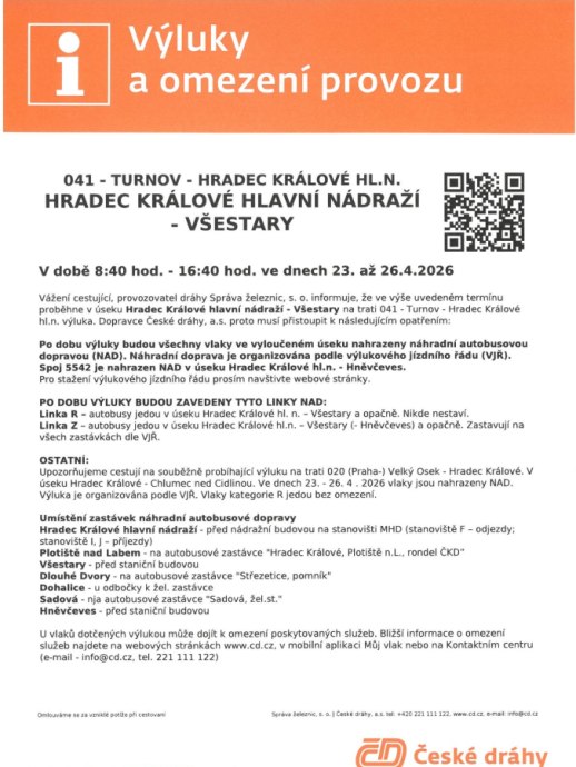 Výluka České dráhy