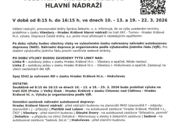 Výluka ČD - 10.-13.3. a 19.-22.3