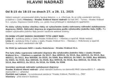 Výluka ČD - 27. a 28.11.