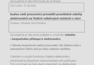 ČEZ Distribuce - odečty elektroměrů